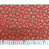 Holly Berry metallic - red color - 100% cotton fabric with the measuring tape, to show the size of the design