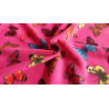 Colorful butterflies on hot pink- fleece, the shot with the twist in the center