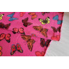 Colorful butterflies on hot pink- fleece the fabric with the fold