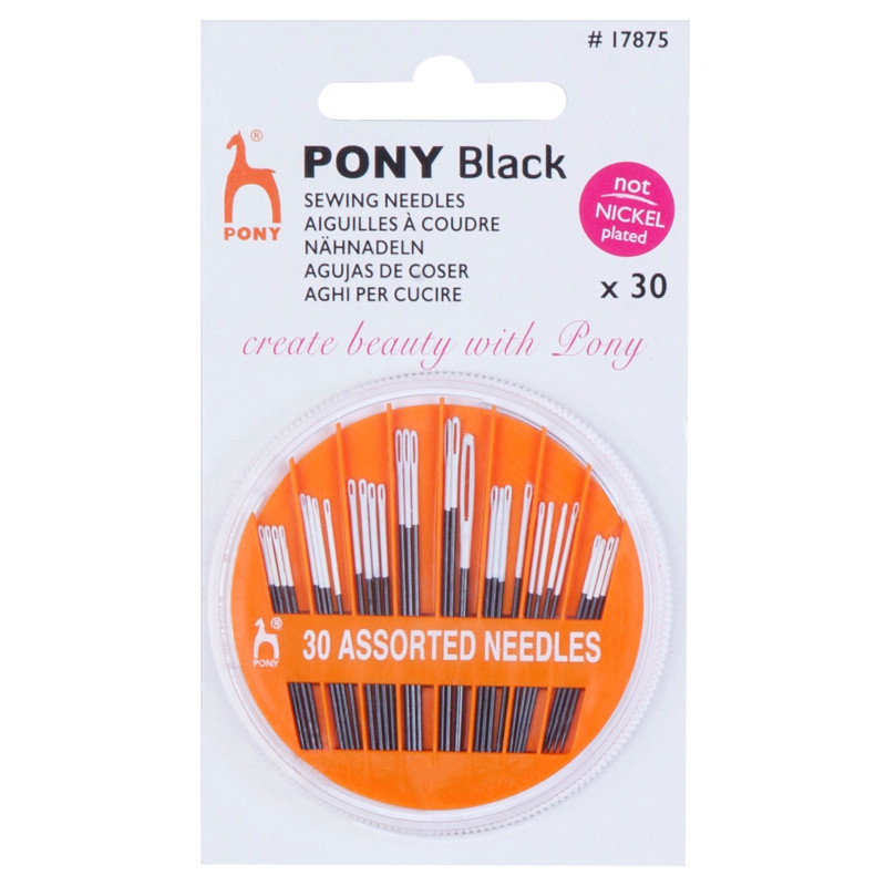 Hand Sewing Needles - Assorted - Black with White Eye - Assorted