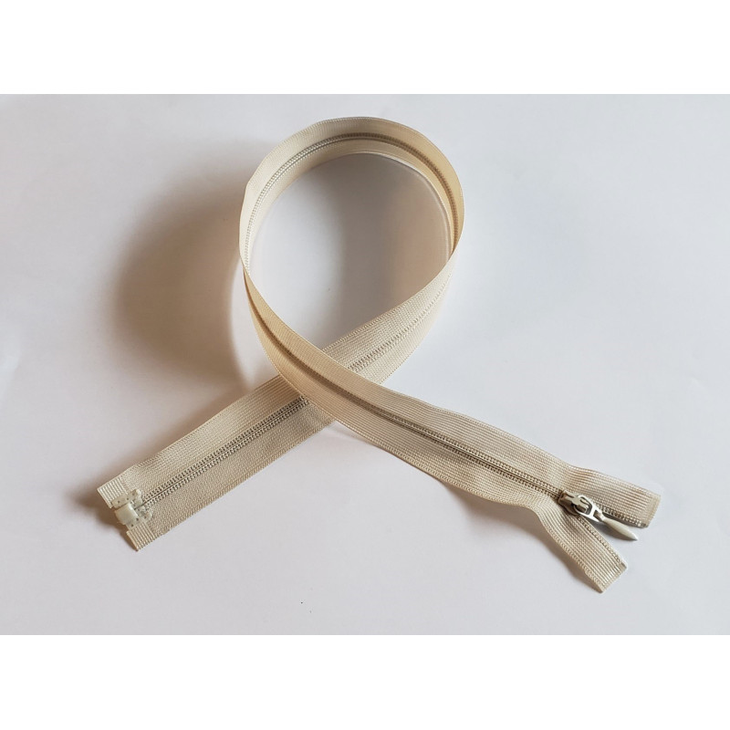 Invisible Zip 45 cm - beige - open end zip, placed on a white background