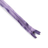 invisible zip intense lilac - 40cm long, across the frame on a white background