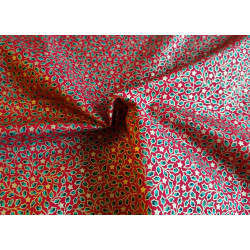 Metallic gold stars on red color background - 100% Cotton fabric, the capture with the twist in the middle