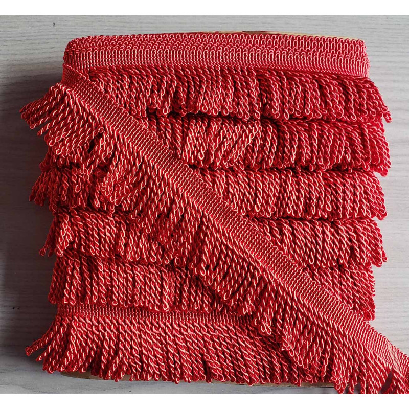 Thick bullion fringe - 60mm - red