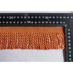 Thick bullion fringe - 60mm - orange color, the trim with the ruler