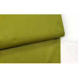 medium-weight cotton fabric -  intense olive color, the fabric with the fold, placed across the frame