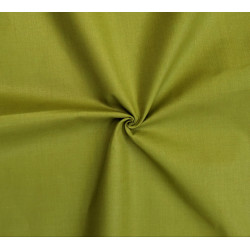 medium-weight cotton fabric - intense olive color, the fabric with the twist, placed across the frame