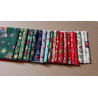 Jelly roll pre-cuts bundle - Christmas metallic designs 4''/20'', all designs placed in a row on a natural background