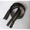 metal zip - size 3- black -55cm - gold