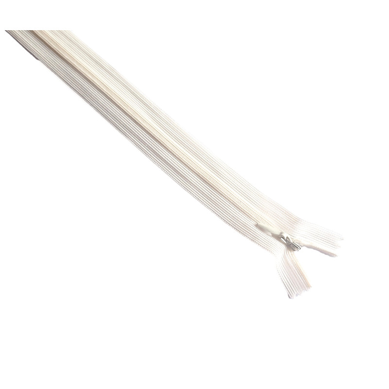 invisible zip ivory - 25cm long, across the frame on a white background invisible zip ivory - 25cm long, across the frame on a white background