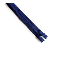 invisible zip dark blue - 45cm long, across the frame on a white background