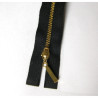 metal zip - size 3- black -60cm - gold