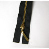 open ended metal zip - size 3- black -60cm - gold