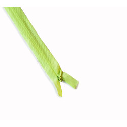 closed-end invisible zip - neon green - 45cm long, placed on a white background