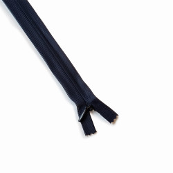 invisible zip navy - 45cm long, across the frame on a white background