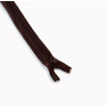 closed-end invisible zip - dark brown  - 45cm, placed on a white background