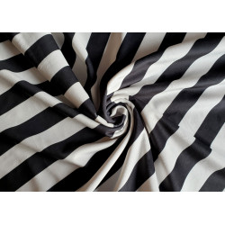 Stripes black&off white - velvet fabric - stripe width 3/3cm, the fabric with a twist in the centre of the frame