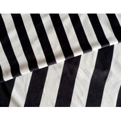 Stripes black&off white - velvet fabric - stripe , two printed velvets placed across the frame