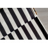 Stripes black&off white - velvet fabric - stripe width 3/3cm, placed across the frame, with the fold