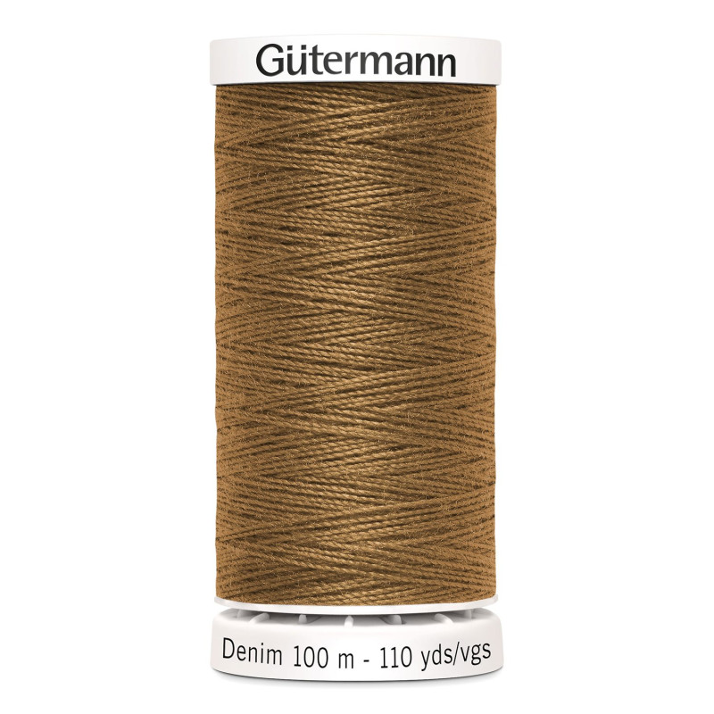 Sewing machine thread -  Cinnamon color - 200m spool, placed on a white background