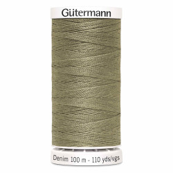 Sewing machine thread -  Light olive color - 200m spool, placed on a white background