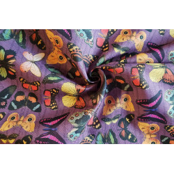 Vintage butterflies on heather- Water- resistant  Canvas Fabric, the frame with the twist in the center