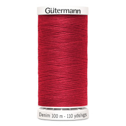 Sewing machine thread -  Dark red color - 200m spool, placed on a white background