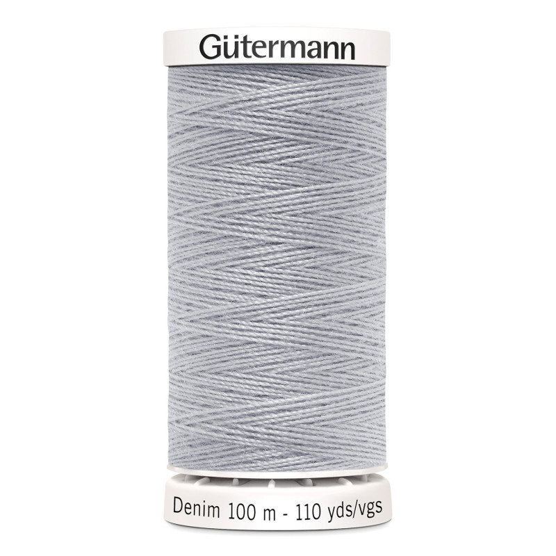 Sewing machine thread -   Light grey color - 200m spool, placed on a white background