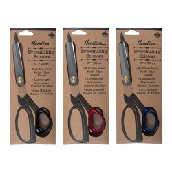 Dressmaking scissors - 9in or 23cm, the set of 3 colors of scissors on a white background