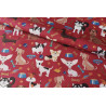 Dogs on burgundy - Water resistant canvas fabric- 2 Class print