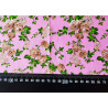 Rose Field Cotton Poplin - pink , the fabric with the ruler, to show the size of the design