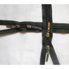 double slider zip - black - 55cm long  on a white background