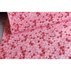 Ditsy Daisy Cotton Poplin - old rose background, the fabric with the fold