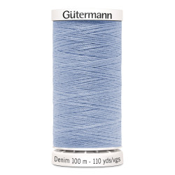 Sewing machine thread -   light blue color - 200m spool, placed on a white background