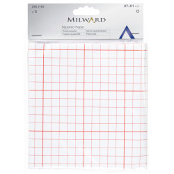 Dressmakers Tracing Paper - Squared - 87 x 61cm - 3 Sheets, the package placed on a white background