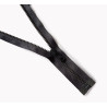 Dark grey, chunky zip - open end 50cm long, placed on a white background, across the frame