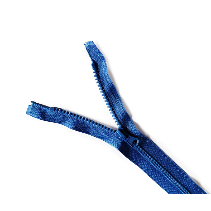 chunky zip - open end - royal blue - 30 cm placed on a white background across the frame chunky zip - open end - royal blue - 30 cm placed on a white background across the frame