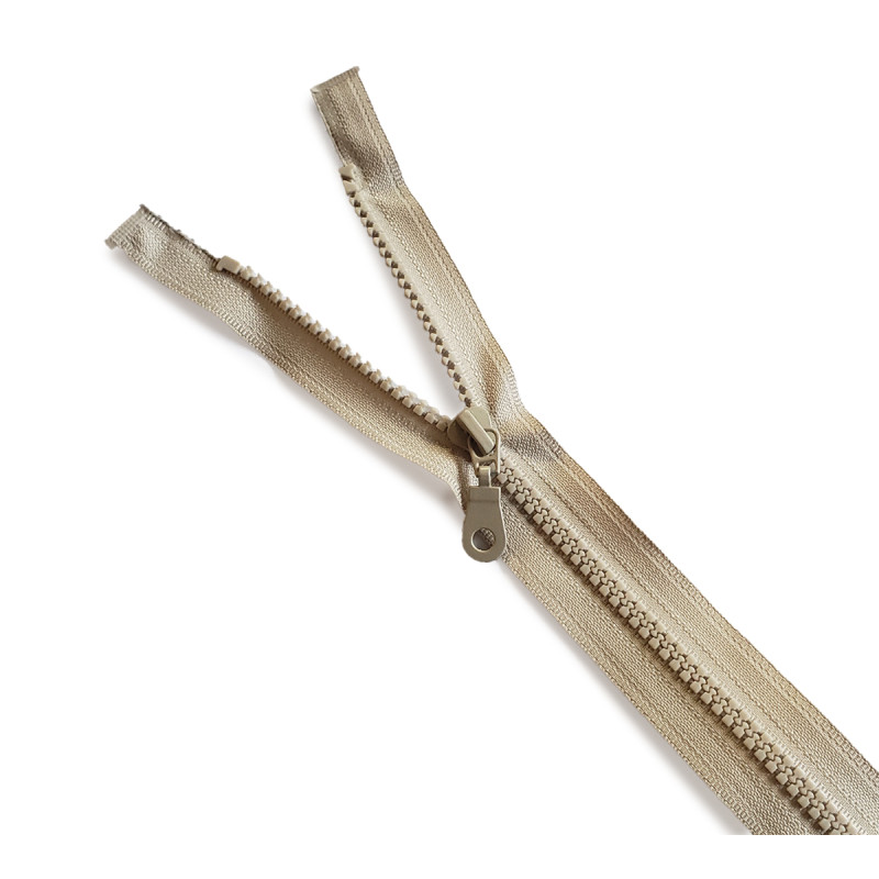 chunky zip - open end - beige color on a white background - 45cm placed on a white background chunky zip - open end - beige color on a white background - 45cm placed on a white background
