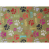 Dog's paws on olive - full view on the design