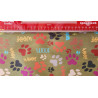 Dog's paws on olive - fully waterproof fabric, the fabric with measuring tape
