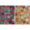 Dog's paws design - Dark grey and olive, fully waterproof fabric.