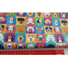 Colorful Dogs on squares - Waterproof  Fabric, the fabric with measuring tape