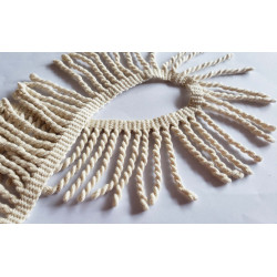 cotton bullion fringe - 60mm - natural color, placed on the white background