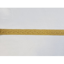 Cotton gimp trim 20mm - light ochre, strip of the gimp, placed on a white background