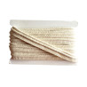 Insertion cord in ecru color with braided cord look, full reel, close-up capture on the white background
