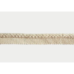 Insertion cord in ecru color with braided cord look, close-up capture on the white background