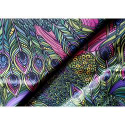Fashion satin   - Peacock feathers