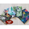 Outdoor fabric remnants bundle- tropical designs [placed on a white wooden background