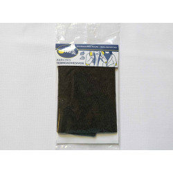 Iron-on cotton fabric sheet - black color, placed on a white background