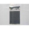 Iron-on denim fabric sheet - medium blue denim color, placed on a white background